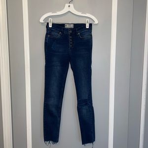FREE PEOPLE High Waisted Button Up Skinny Jean